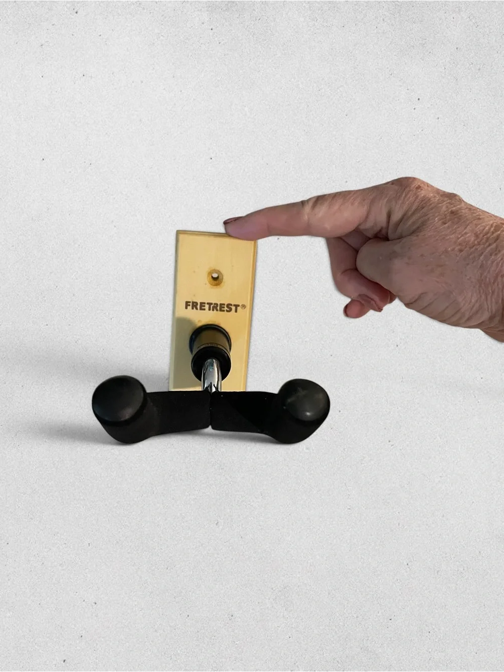FretRest Wall-Mounted Guitar Hanger in Yellow with Black Cradle